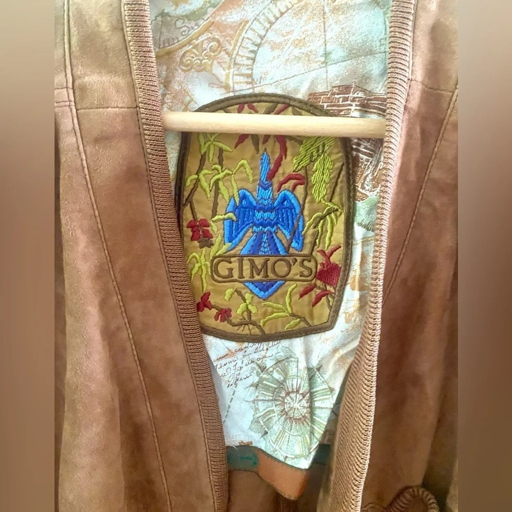 Gimo’s Vintage Tan Suede Leather Jacket Size Large